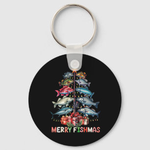 Llavero Merry Fishmas Divertido árbol de Navidad ilumina l