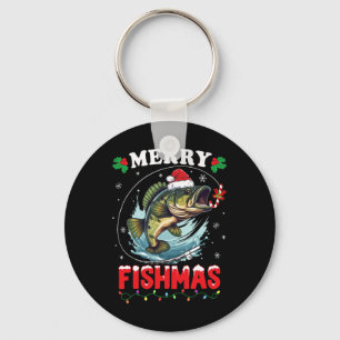 Llavero Merry Fishmas Fish Funny Pescadores Navidades Papá