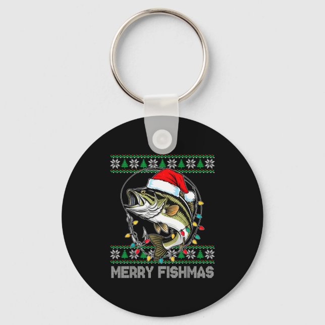 Llavero Merry Fishmas Funny B Fishing Christmas For Women  (Anverso)