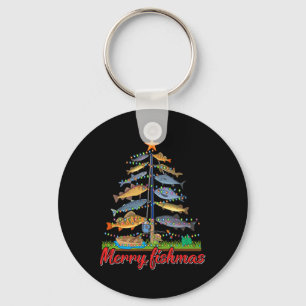 Llavero Merry Fishmas Graciosa Pesca de Árbol de Navidad F