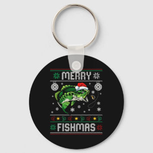 Llavero Merry Fishmas Gracioso pescador de pescado Ugly Ch