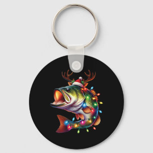 Llavero Merry Fishmas Santa Fishing Amantes Graciosos