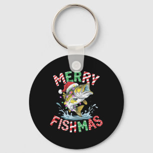 Llavero Merry Fishmas Santa Fishing Funny Fisher Christ