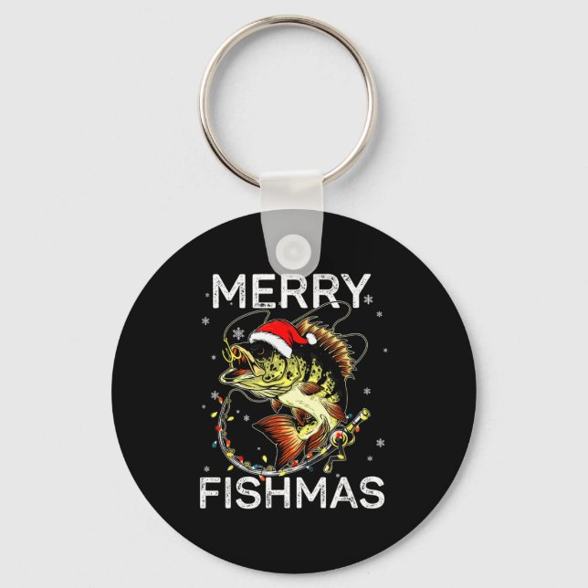 Llavero Merry Fishmas Santa Fishing Lovers Funny Fisherman (Anverso)