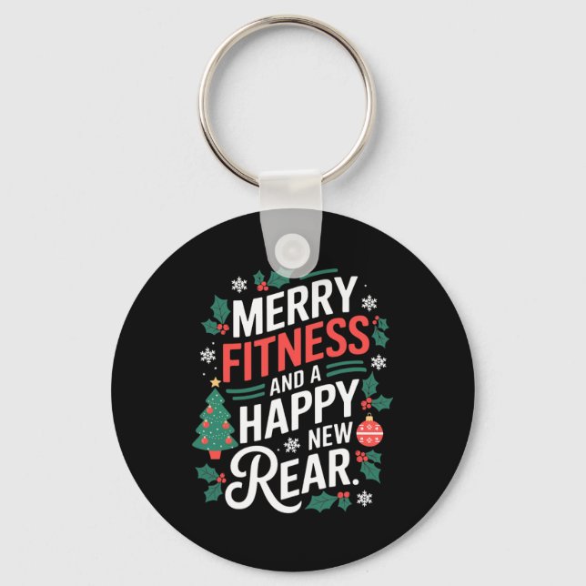 Llavero Merry Fitness And A Happy New Rear Fitmas Christma (Anverso)