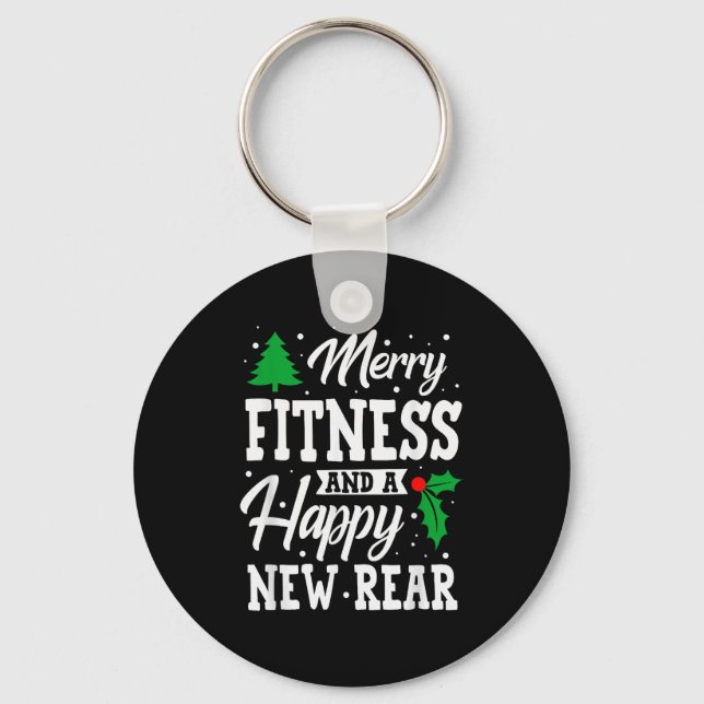 Llavero Merry Fitness Happy New Rear Workout Christmas  (Anverso)