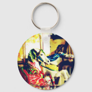 Llavero Merry-Go-Round Horses Verano Flashback Digital Art