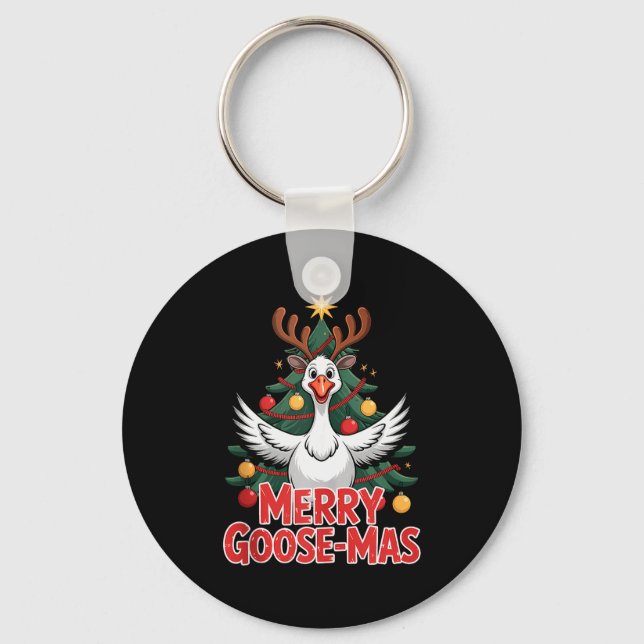 Llavero Merry Goose-mas Reindeer Antlers Funny Christmas G (Anverso)
