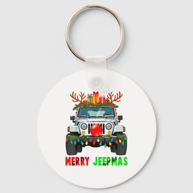 Llavero Merry Jeepmas Ugly Light Reindeer Christmas  (Anverso)