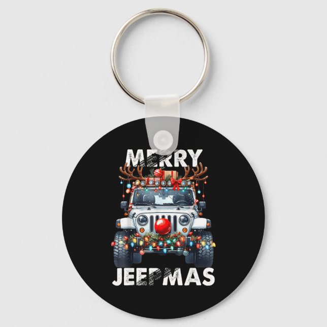 Llavero Merry Jeepmas Ugly Light Reindeer Christmas  (Anverso)