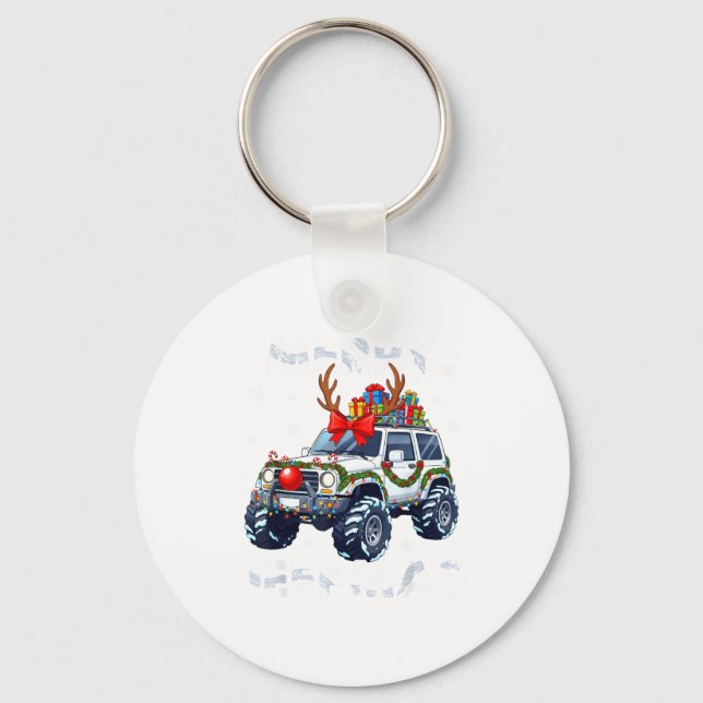 Llavero Merry Jeepmas Ugly Light Reindeer Christmas Funny  (Anverso)
