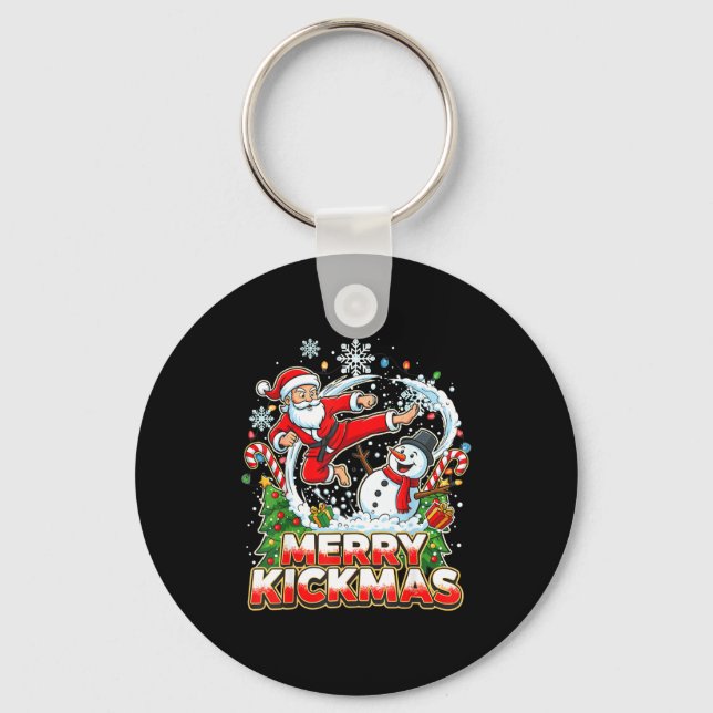 Llavero Merry Kickmas Ugly Christmas Jiu Jitsu Funny Santa (Anverso)