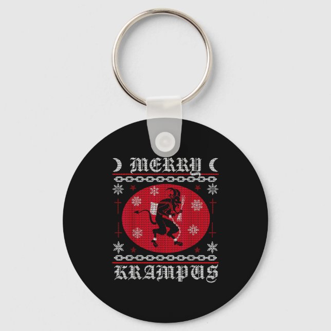Llavero Merry Krampus. Goth Christmas Ugly Sweater. Krampu (Anverso)