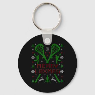 Llavero Merry Laxmas Funny Lacrosse Navidades feos Sweater