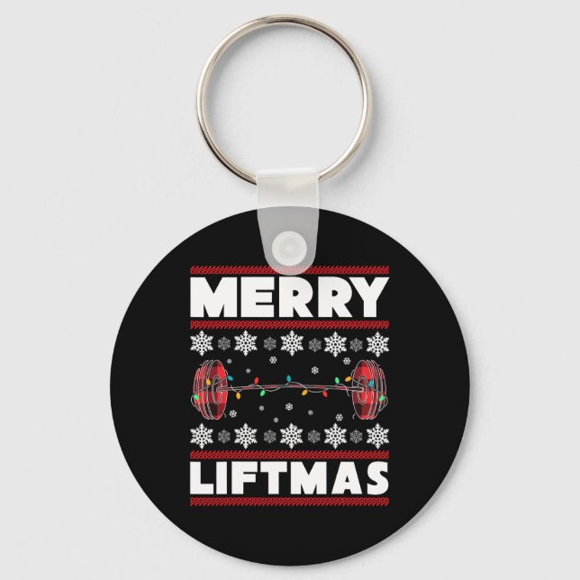 Llavero Merry Liftmas Fun Navidades Gym Workout Fitness Gi (Anverso)