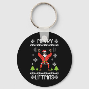 Llavero Merry Liftmas Navidades feos Xmas cuerpo de gimnas