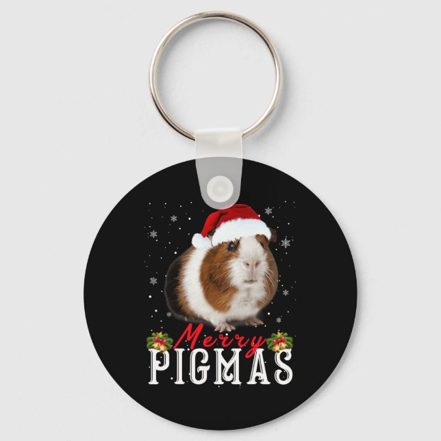 Llavero Merry Pigmas Face Mask Diversión Guinea Cerdos Nav (Anverso)