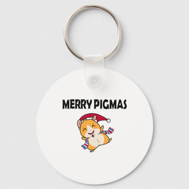 Llavero Merry Pigmas Face Mask Funny Guinea Pig Christmas  (Anverso)