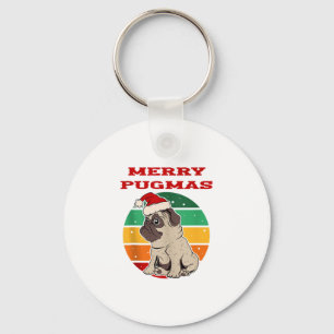 Llavero Merry Pugmas, Funny Pug, Perro Navidad, Navidades