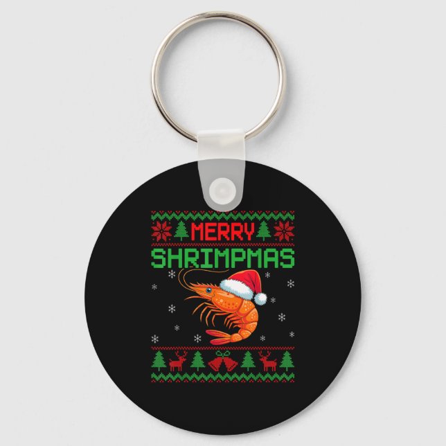Llavero Merry Shrimpmas Funny Shrimp Ugly Christmas Sweate (Anverso)