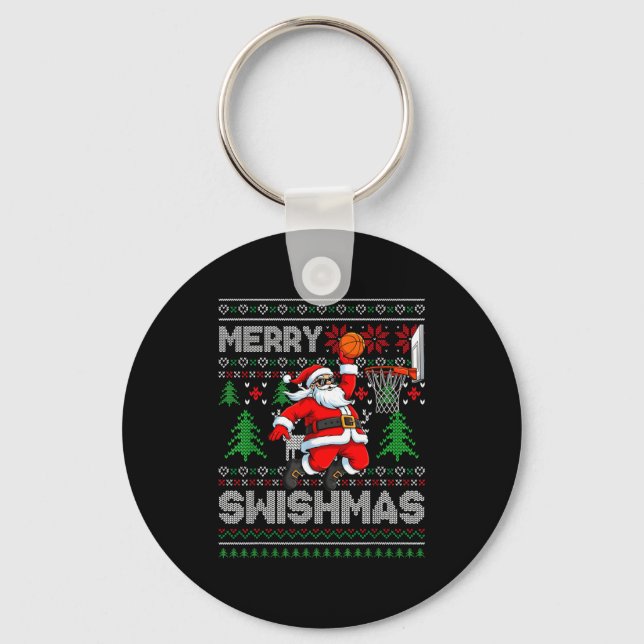Llavero Merry Swishmas Basketball Ugly Christmas Santa Men (Anverso)