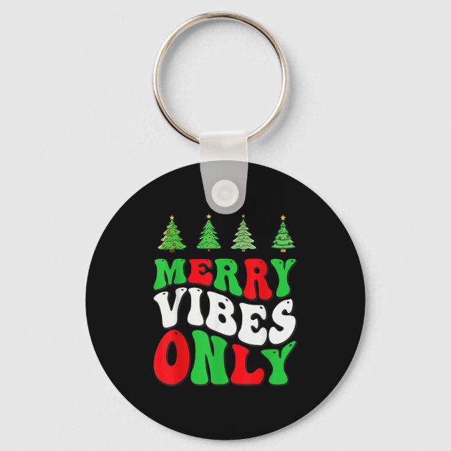 Llavero Merry Vibes Only! Christmas Groovy Xmas Tree Holid (Anverso)