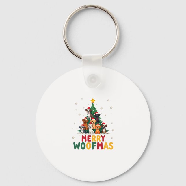 Llavero Merry Woofmas - Merry Christmas For Dog Lovers (1) (Anverso)