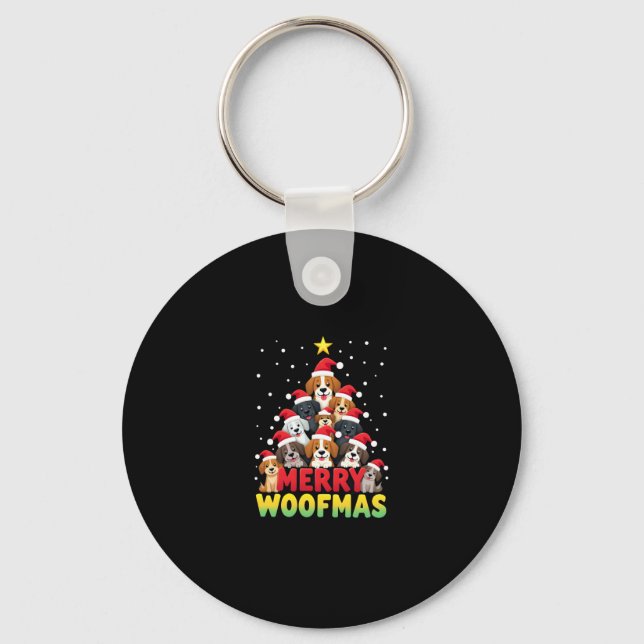 Llavero Merry Woofmas - Merry Christmas For Dog Lovers (1) (Anverso)