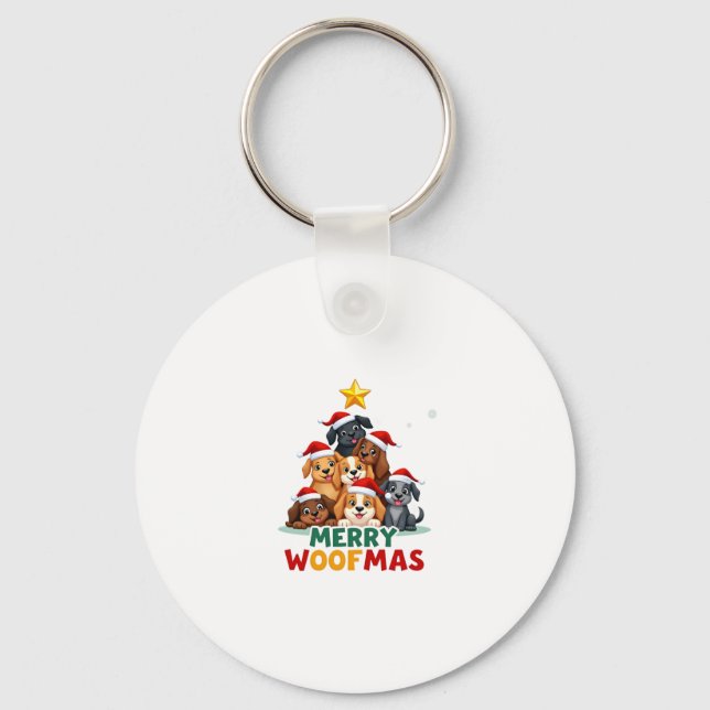 Llavero Merry Woofmas - Merry Christmas For Dog Lovers (4) (Anverso)
