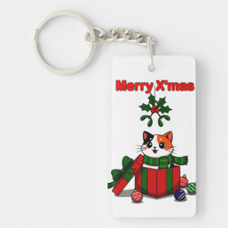 Llavero “Merry X’mas” Whimsical Holiday Greeting Design