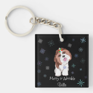 Llavero Merry y Adorable Shih Tzu con nombre de perro con