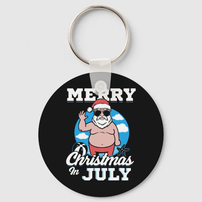 Llavero Merrychristmas In July Funny Santa  (Anverso)