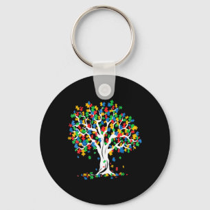 Llavero Mes De Concienciación Sobre El Autismo En El Árbol