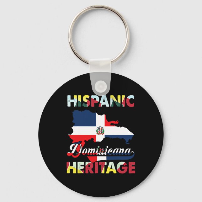 Llavero Mes de la herencia hispana Bandera de República Do (Anverso)