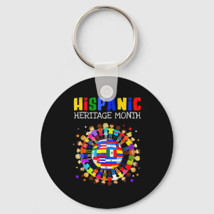 Llavero Mes de la Herencia Hispana Todos los Países Latino