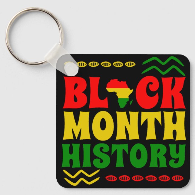 Llavero Mes de la Historia Negra, afroamericano (Anverso)