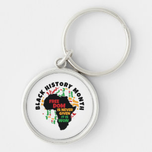 Llavero Mes de la Historia Negra La libertad nunca se da, 