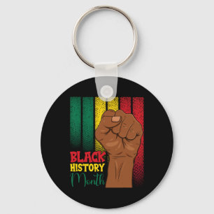 Llavero Mes de la Historia Negra Puño Manos En Bandera Afr