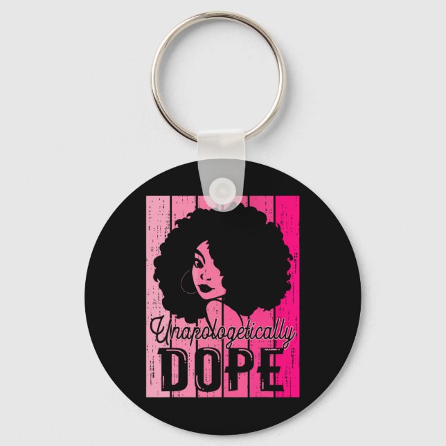 Llavero Mes de la Historia Negra Rosa sin disculpas Droga  (Anverso)