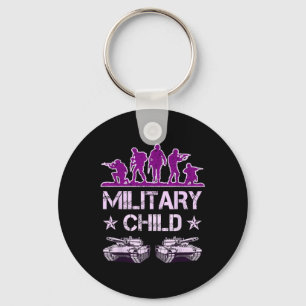 Llavero Mes Del Niño Militar Para Niños Camo Milit Púrpura