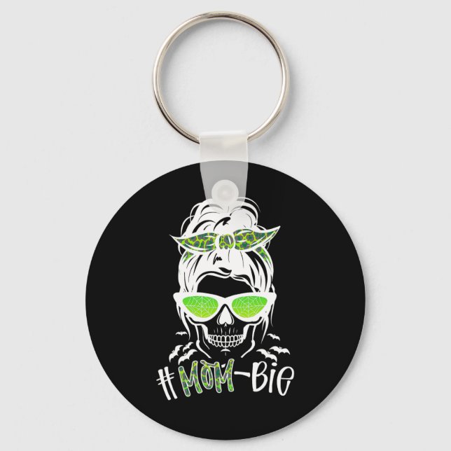 Llavero Messy Bun Zombie Mom Fun Halloween Costume Skull (Anverso)