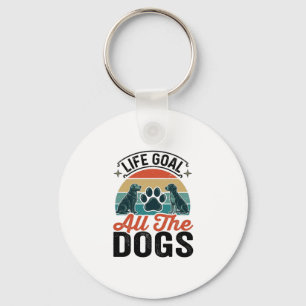 Llavero Meta de vida todos los perros diseño vintage amant