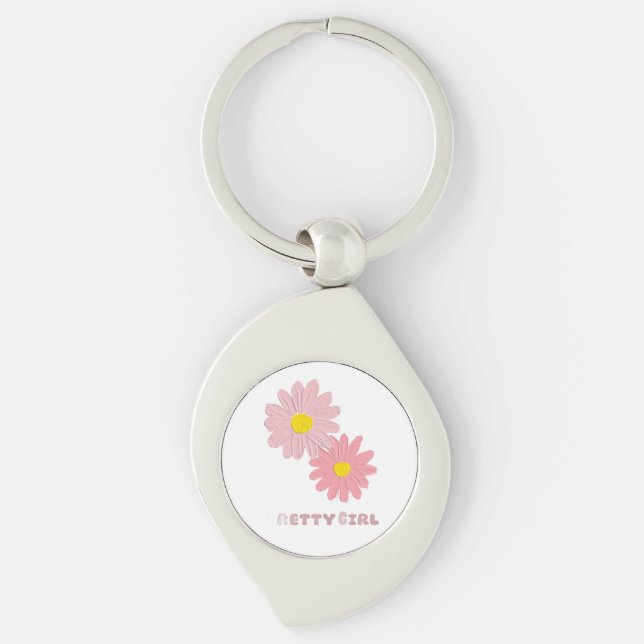 Llavero Metal keychain with a floral design (Anverso)