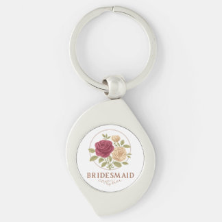 Llavero Metálico de Floral Blanco - Dama de Honor