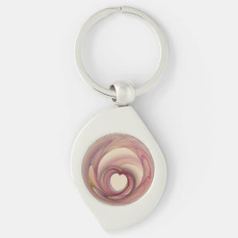 Llavero Metalizado de corazón fractal