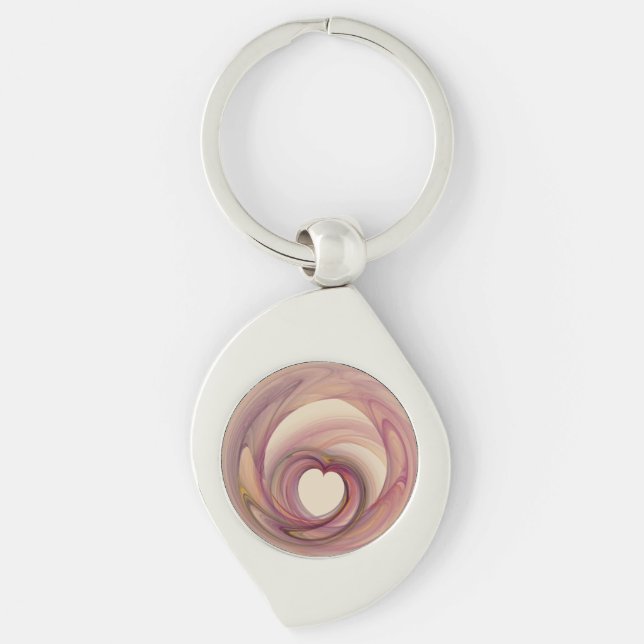 Llavero Metalizado de corazón fractal (Anverso)