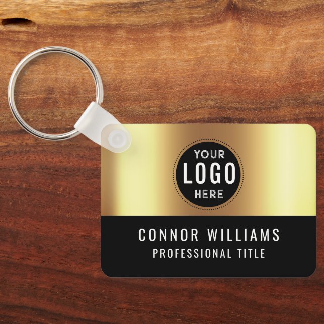Llavero Metallic Gold Black Logo Name (Reverso )