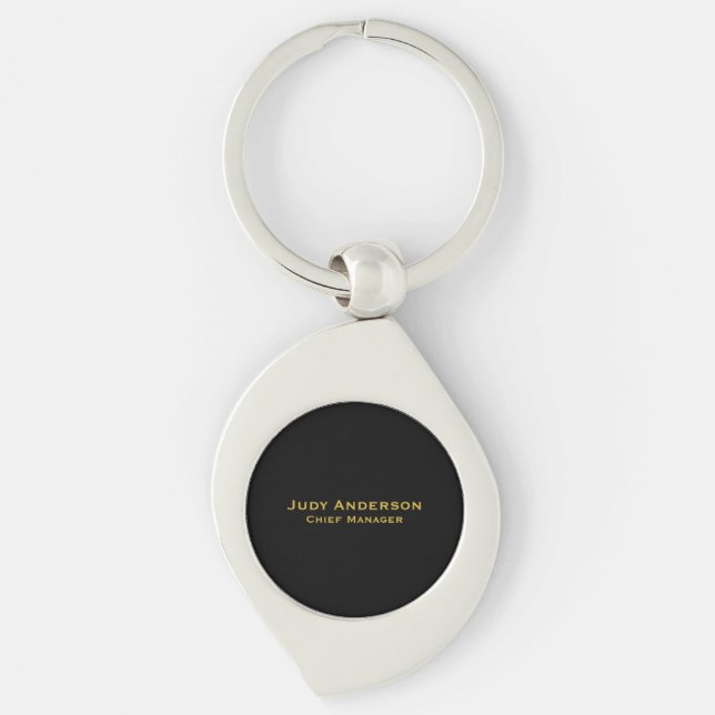 Llavero Metallic Gold & Black Professional Modern Name Pro (Anverso)