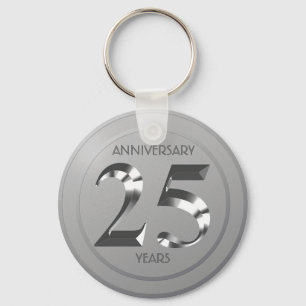 Llavero Metallic Silver 25th Wedding anniversary