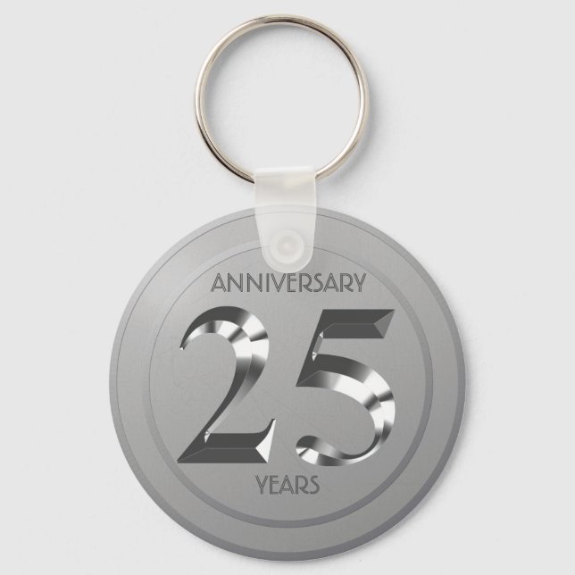 Llavero Metallic Silver 25th Wedding anniversary (Anverso)